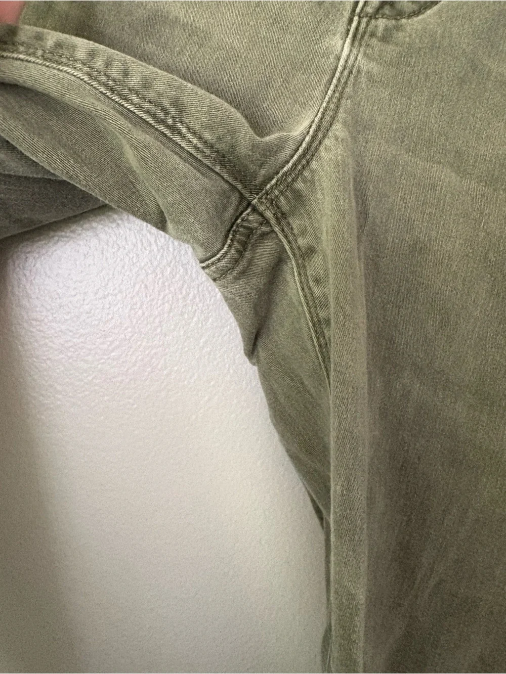 Express Olive Green Ankle Legging Midrise Jeans Cotton Blend And Distressed